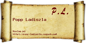 Popp Ladiszla névjegykártya